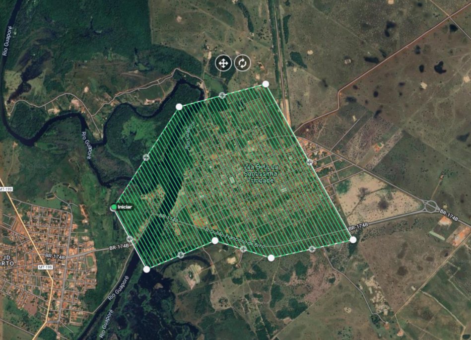 Imagem de satélite com polígono de georreferenciamento